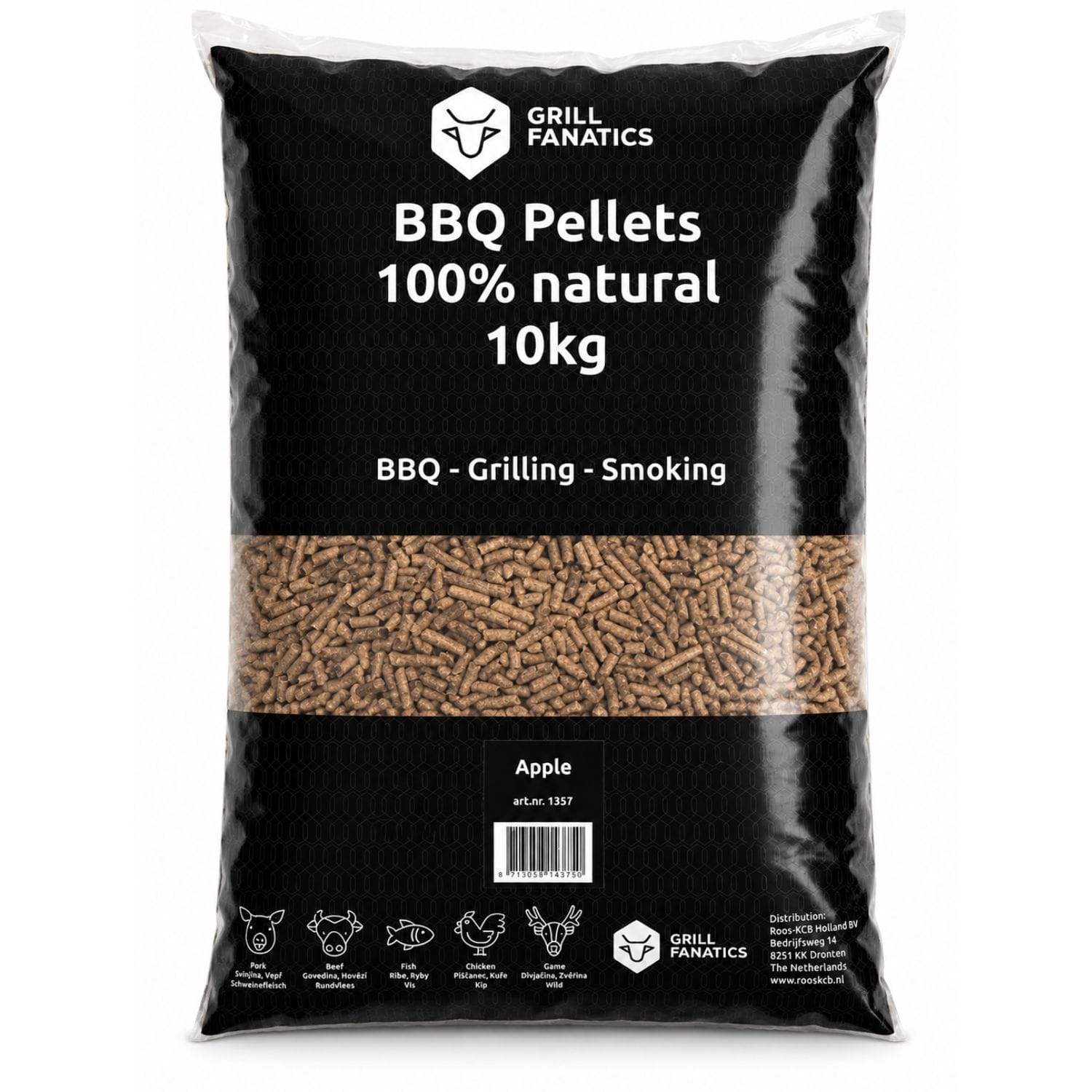 10kg vreča peletov za peletni žar iz lesa jablane